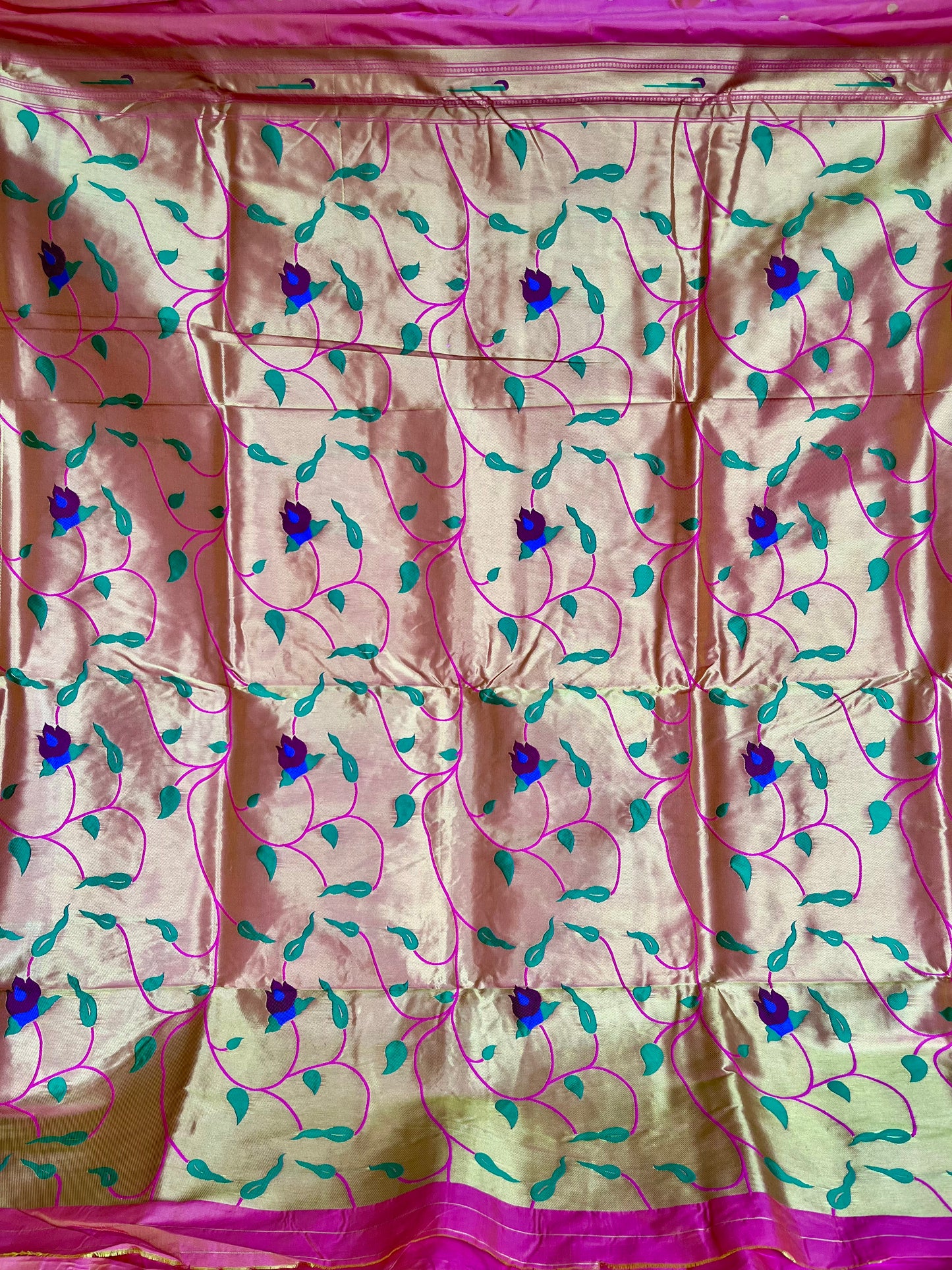 PEACH MUNIYA BORDER PAITHANI