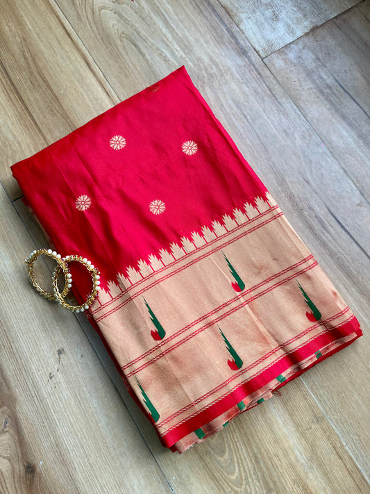 RED MUNIYA BORDER PAITHANI