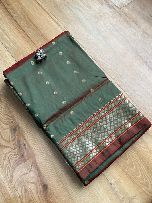OLIVE GREEN KALANJALI PAITHANI