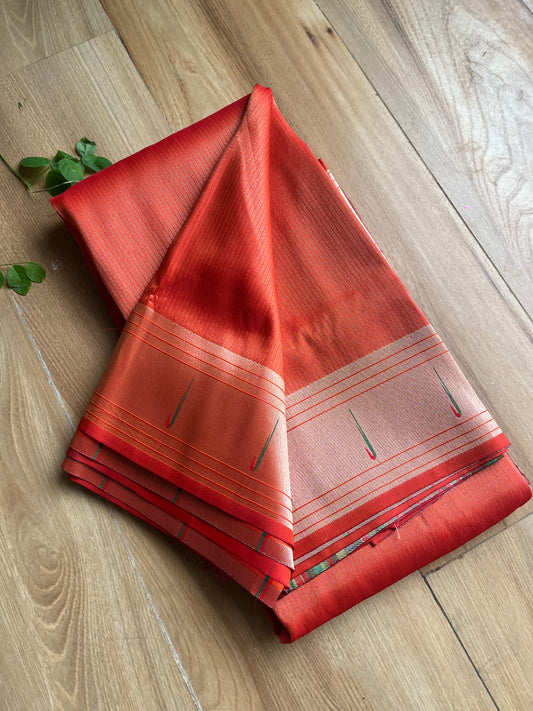 PASTEL ORANGE KANJIVARAM TISSUE MUNIYA PAITHANI