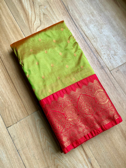 OLIVE GREEN KANJIVARAM PAITHANI