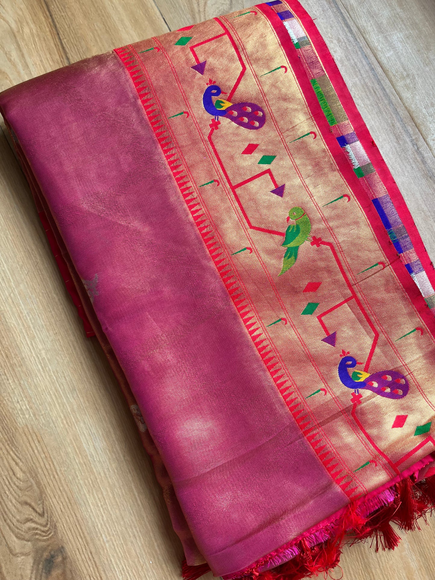 METALLIC RUST BANARASI TISSUE MAHARANI PAITHANI