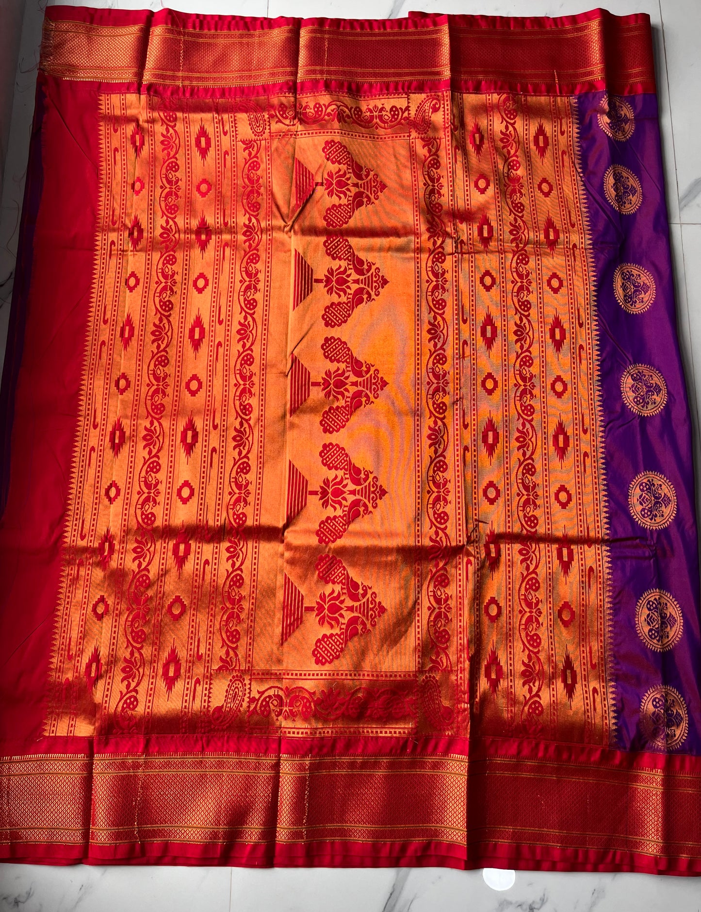 RANI PINK CHANDRAKOR KADIYAL PAITHANI