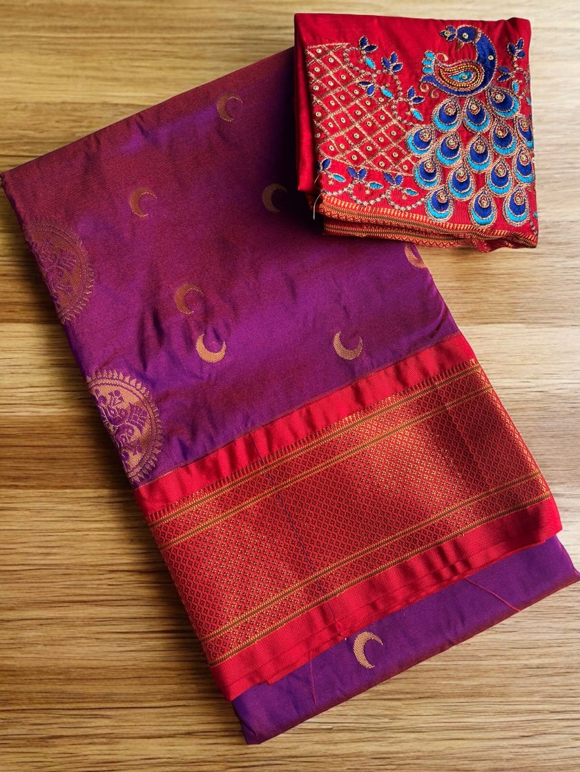 RANI PINK CHANDRAKOR KADIYAL PAITHANI