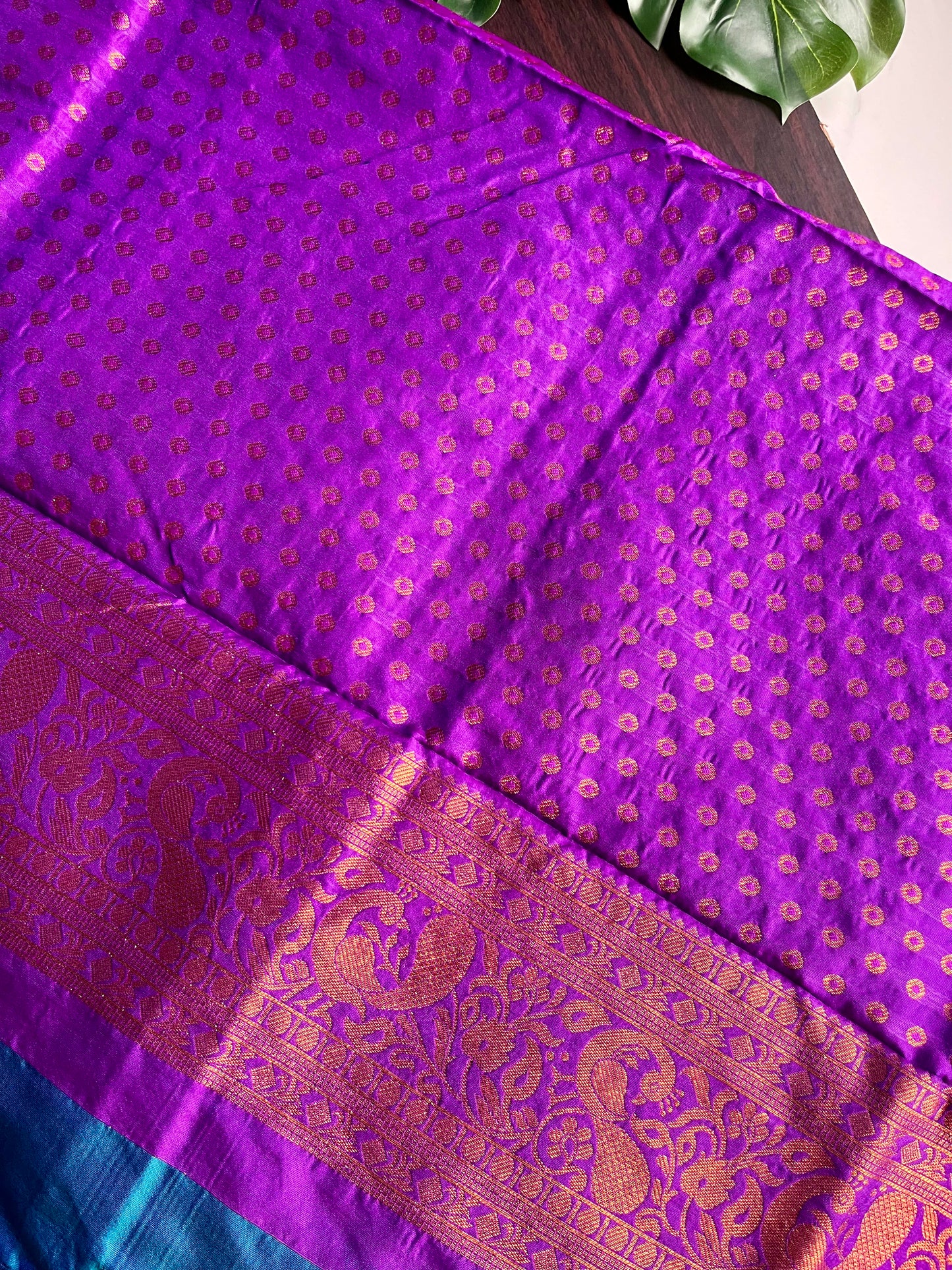 PURPLE PEACOCK BORDER PAITHANI