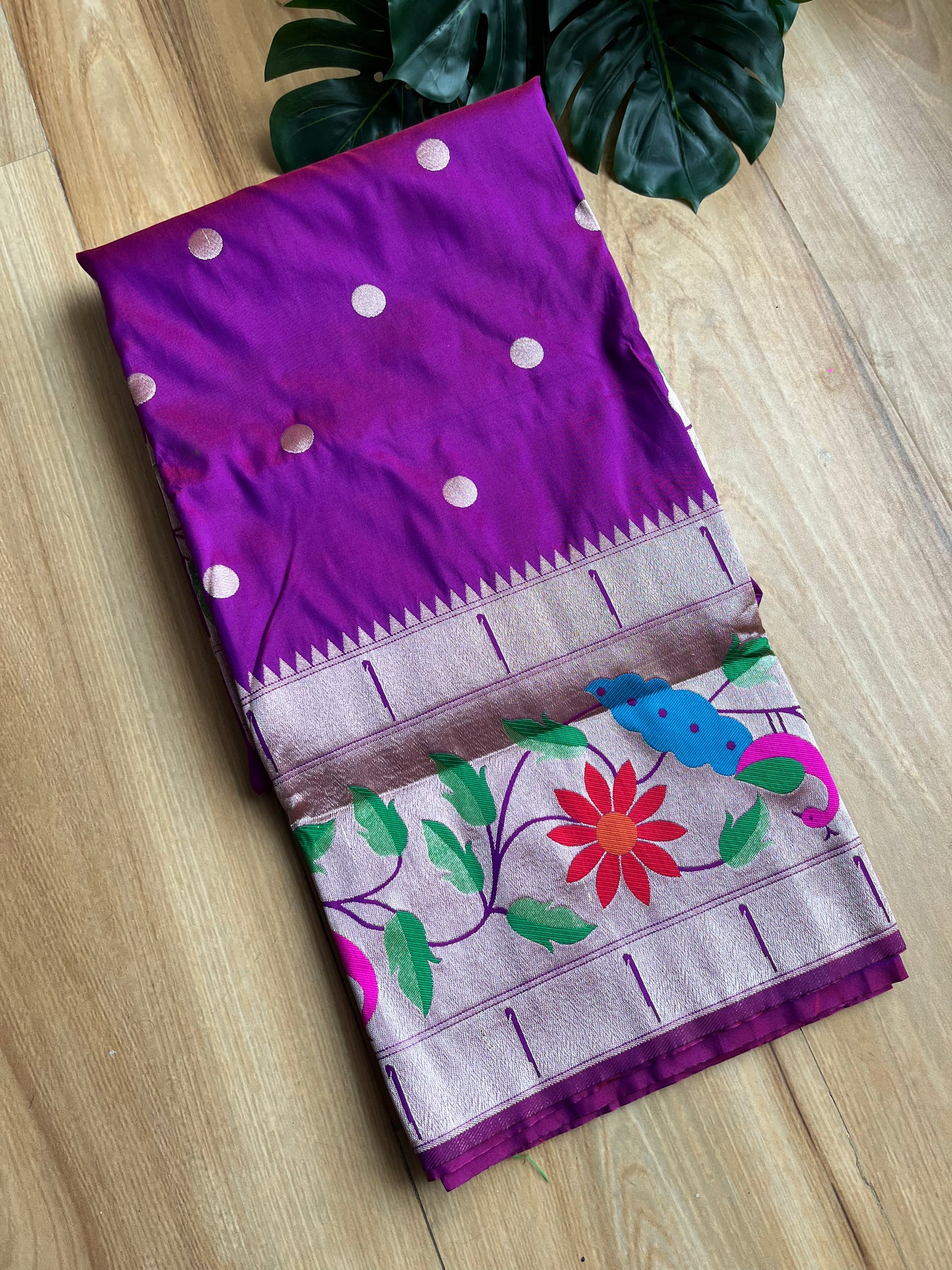 PURPLE SKIRT BORDER BROCADE PAITHANI