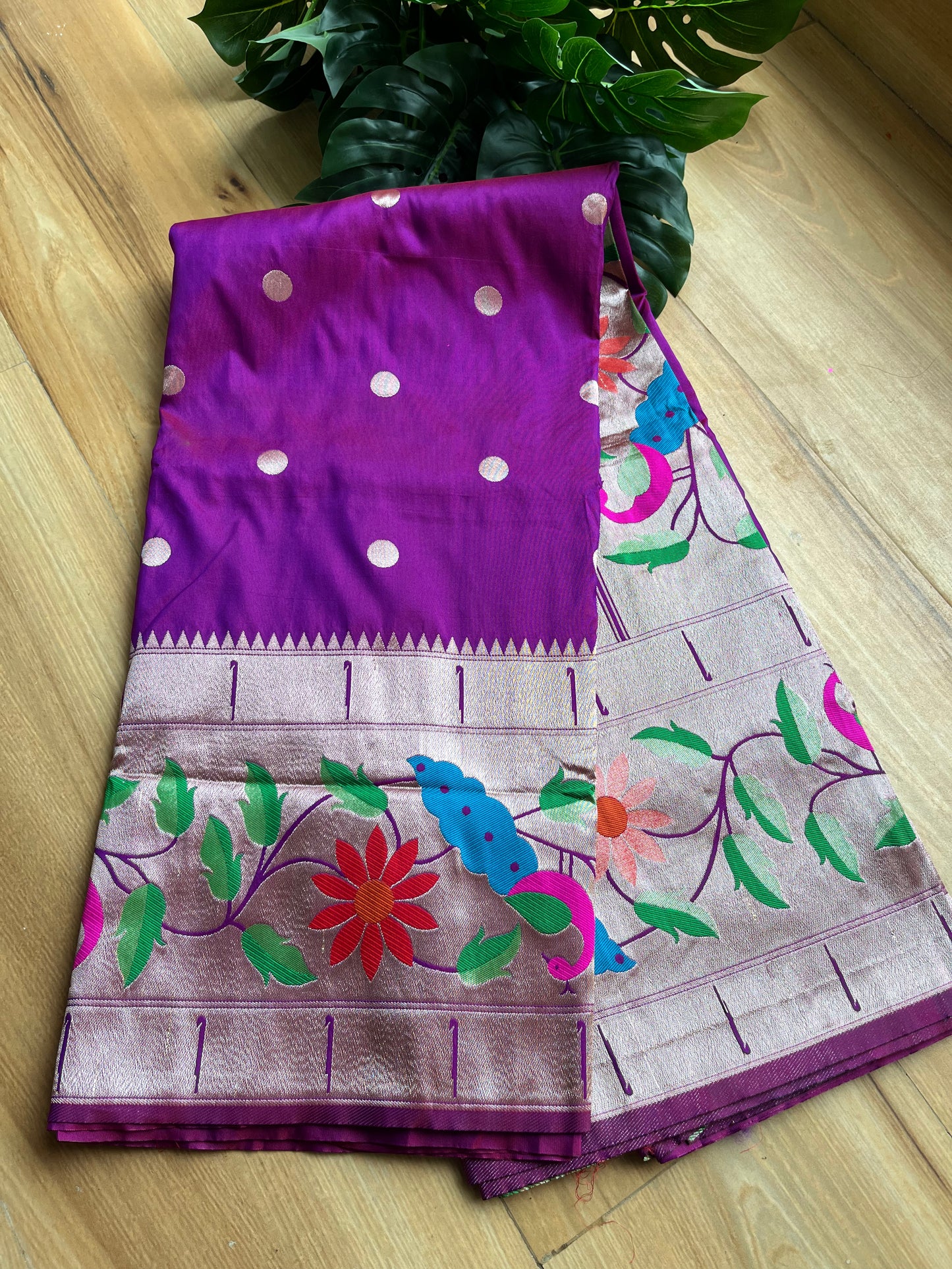 PURPLE SKIRT BORDER BROCADE PAITHANI