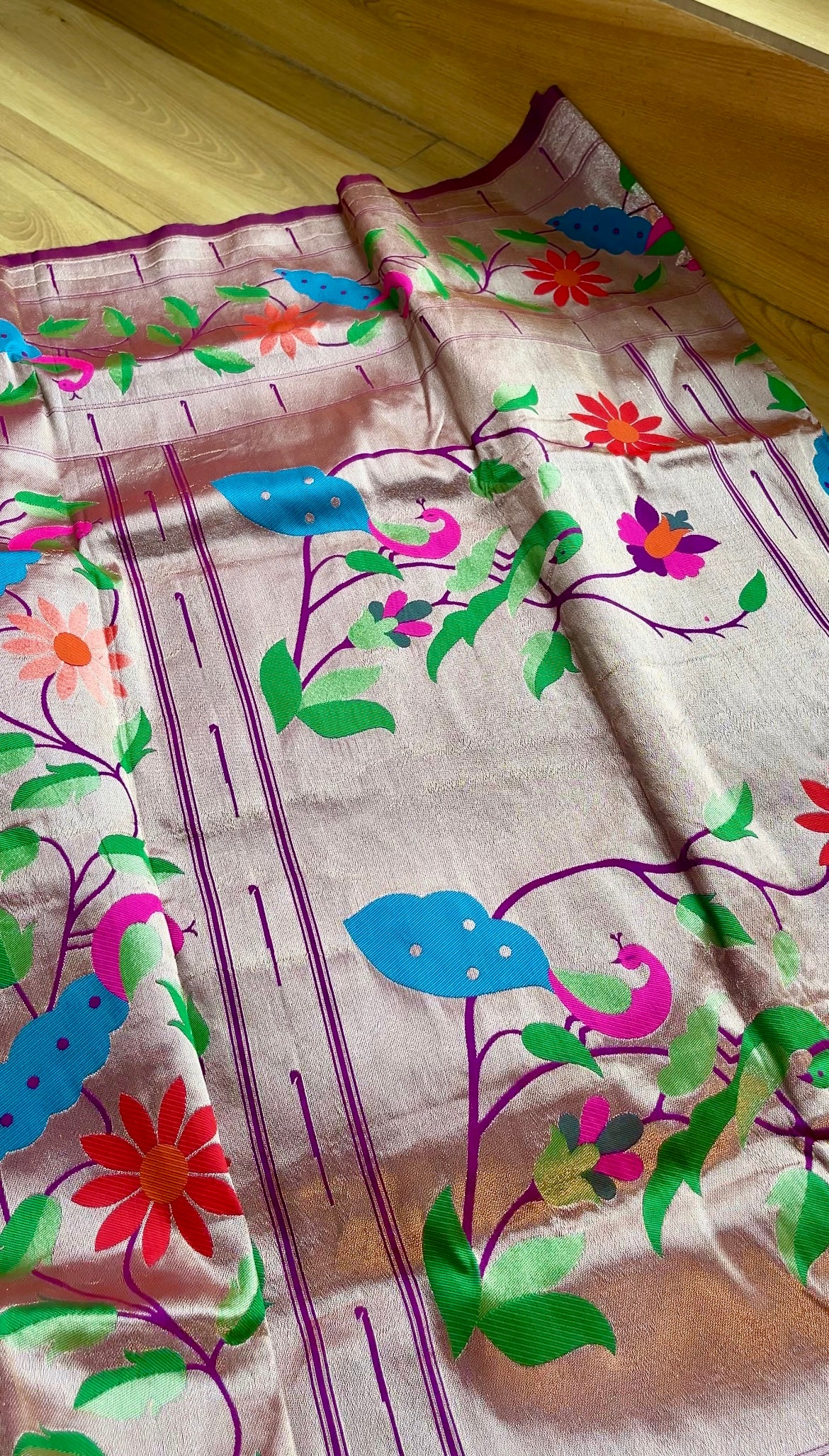 PURPLE SKIRT BORDER BROCADE PAITHANI