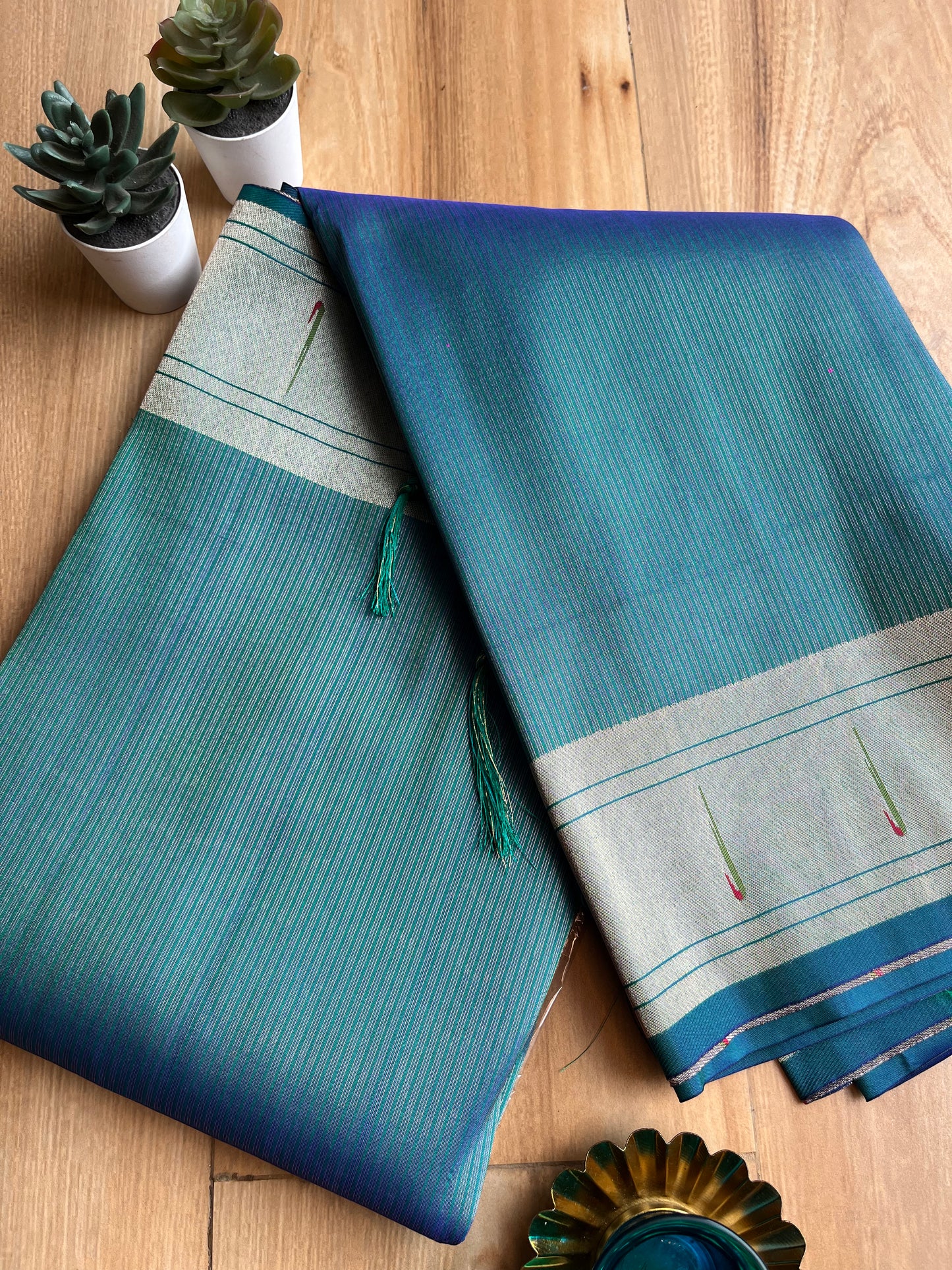 PASTEL BLUE KANJIVARAM TISSUE MUNIYA PAITHANI