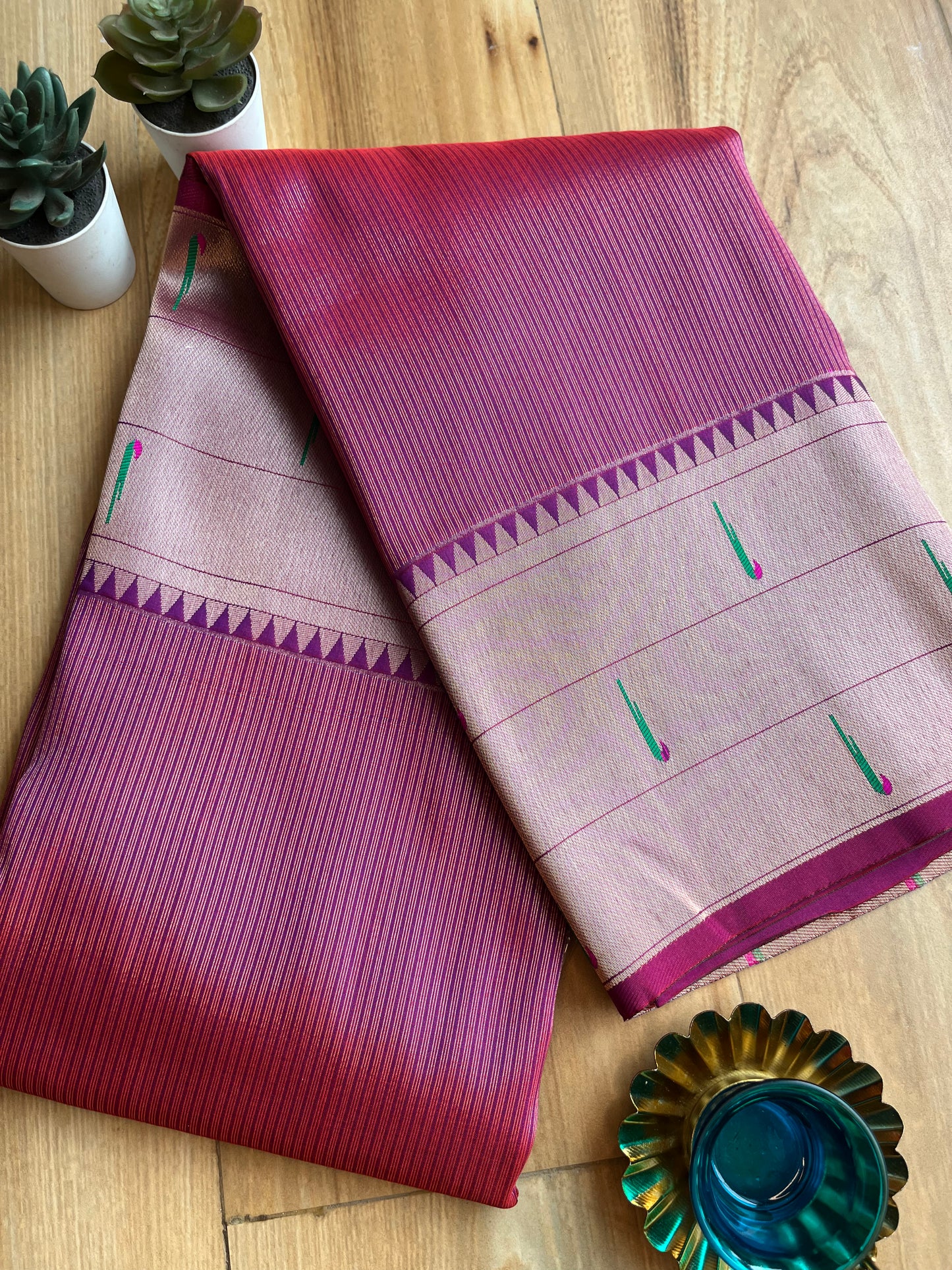 PASTEL PINK KANJIVARAM TISSUE LOTUS PAITHANI