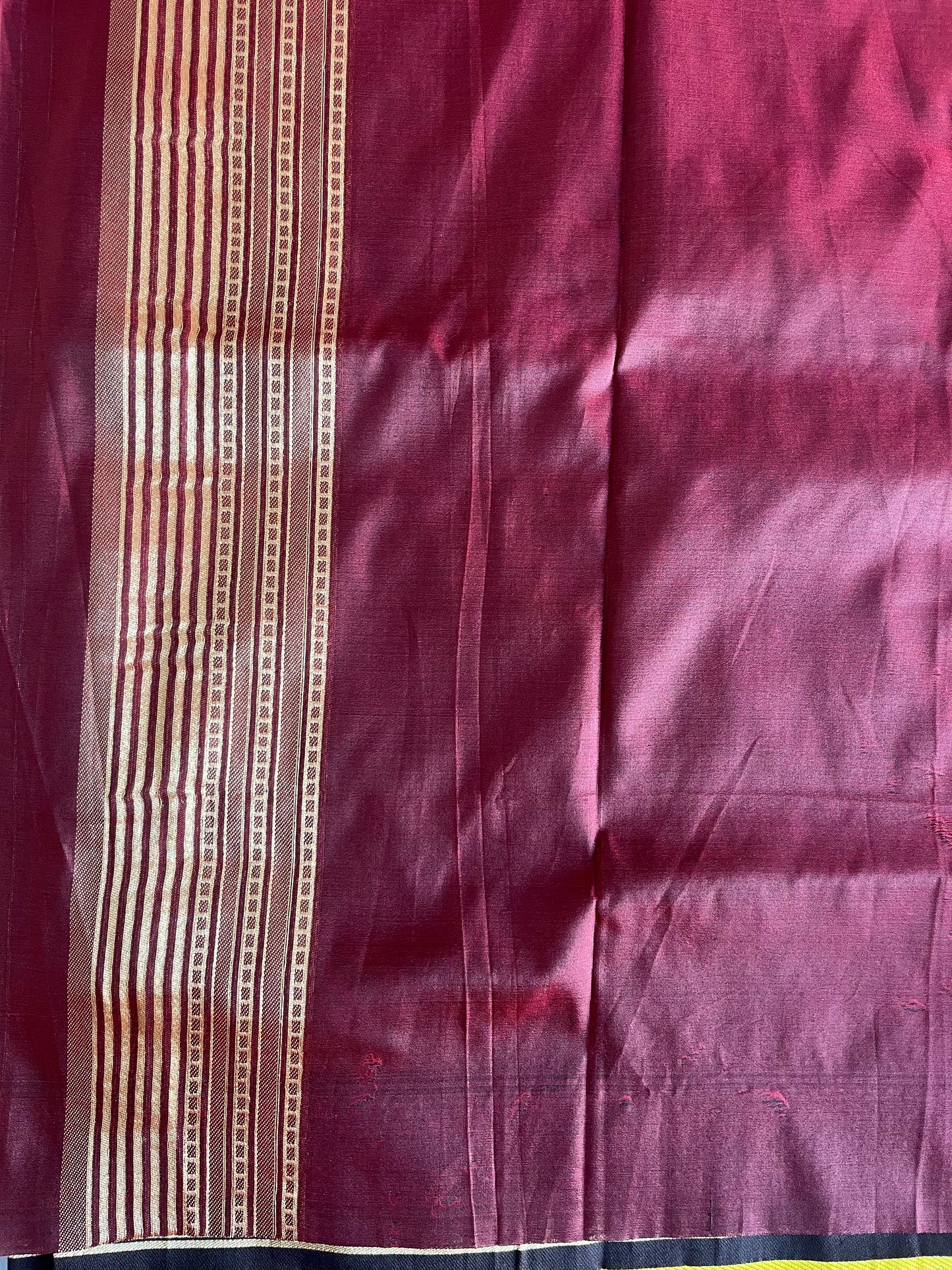 MUSTARD YELLOW SMALL BORDER KADIYAL PAITHANI