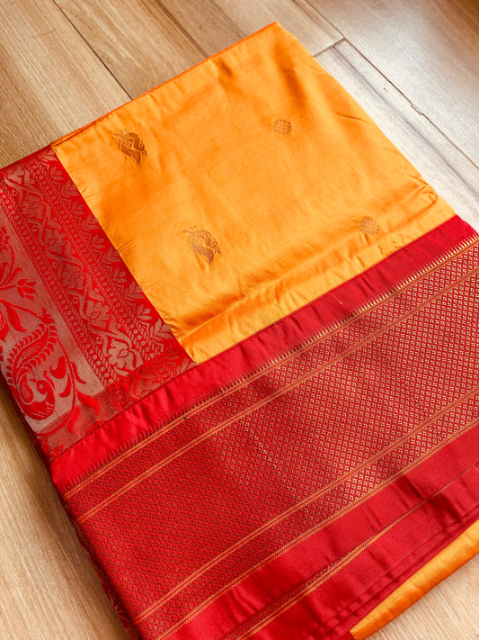 MANGO YELLOW KADIYAL PAITHANI