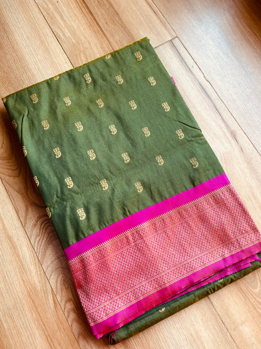 GREEN KADIYAL PAITHANI