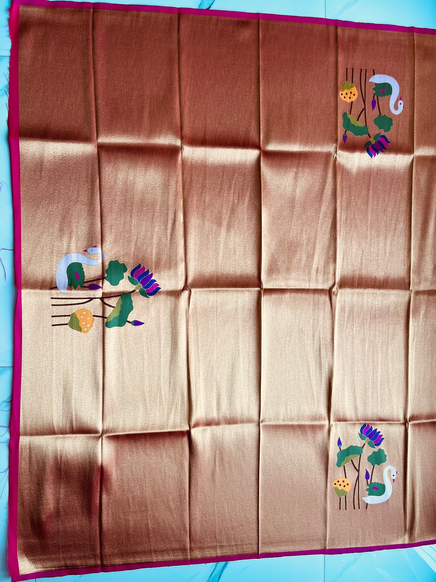 KAMAL HANS PINK BORDER BLOUSE PIECE