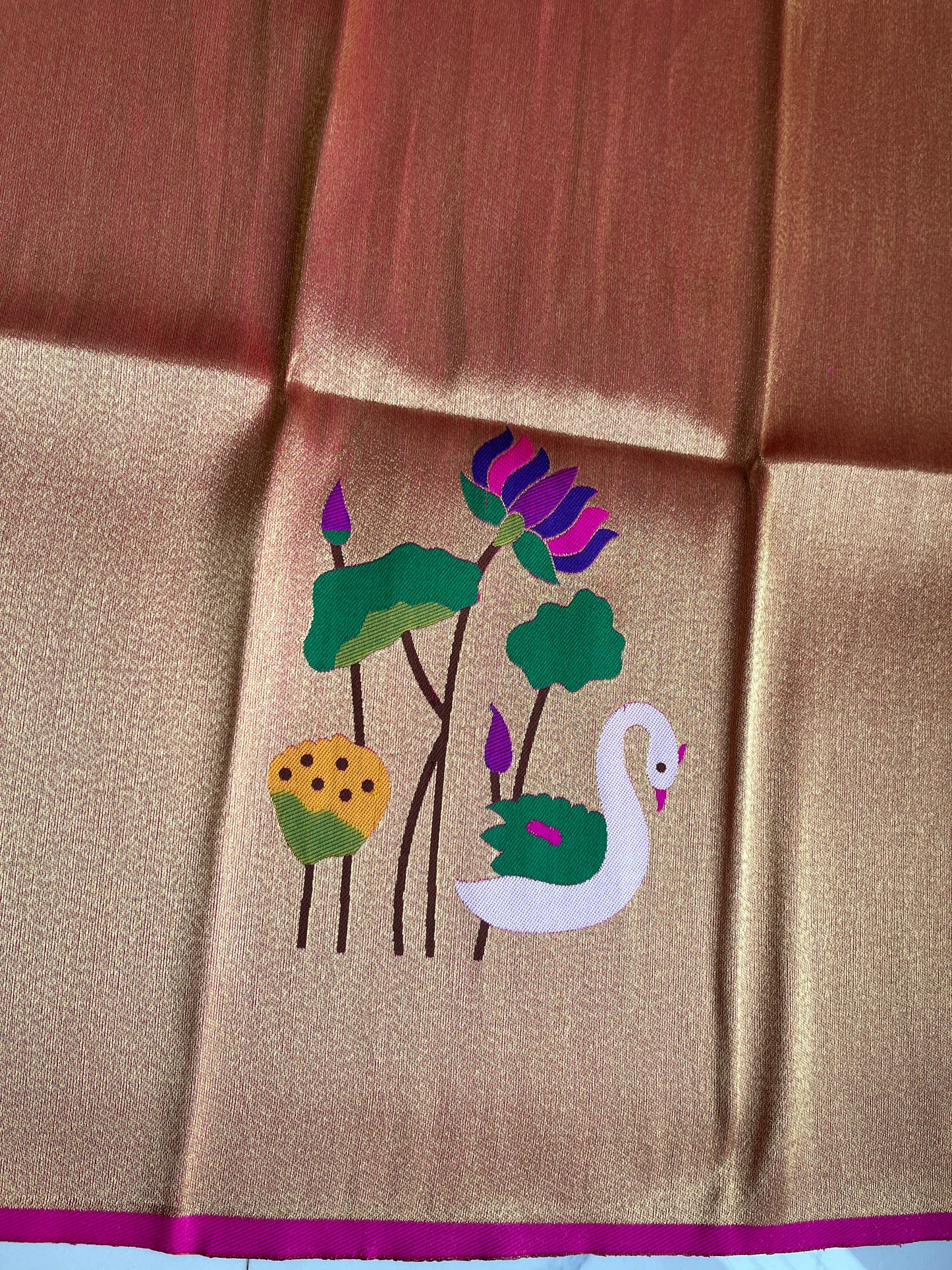 KAMAL HANS PINK BORDER BLOUSE PIECE