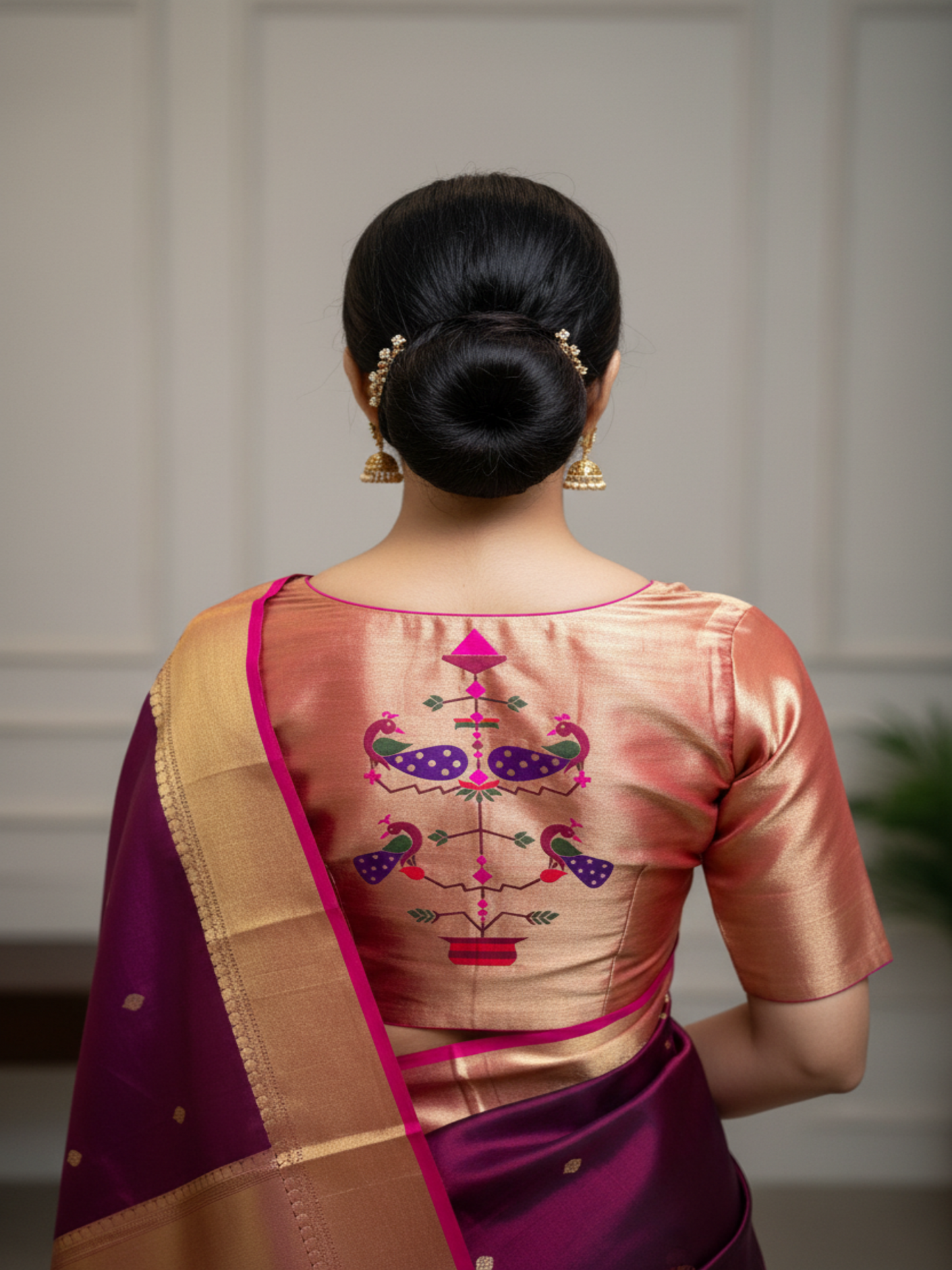 PADMA MOR PINK BORDER BLOUSE PIECE