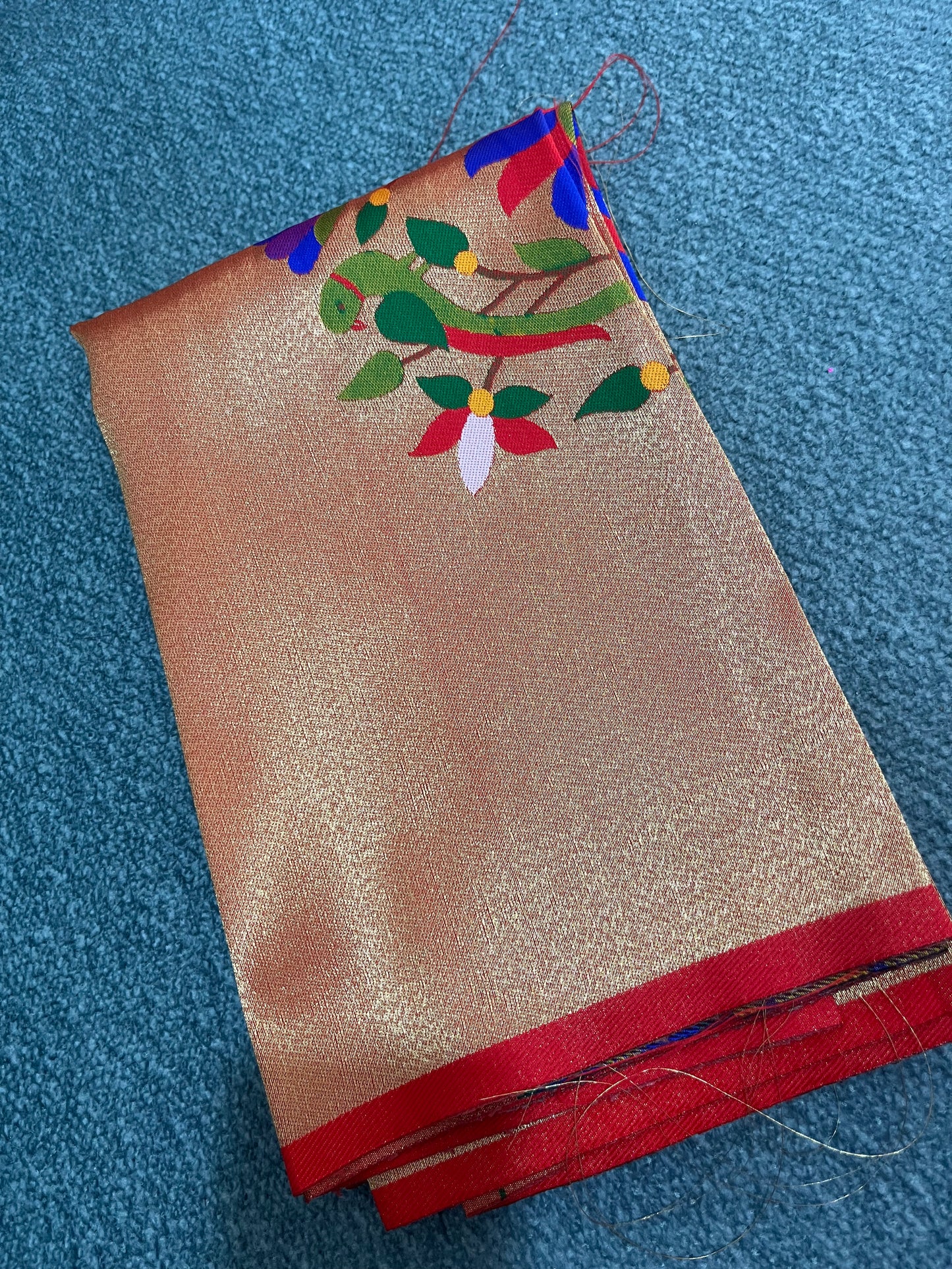 KAMALVEL RED BORDER BLOUSE PIECE