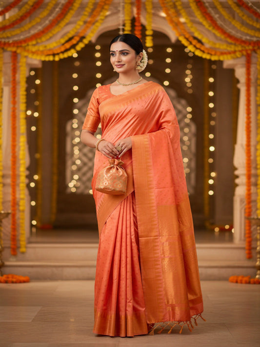 ORANGE TEMPLE IRKAL PAITHANI
