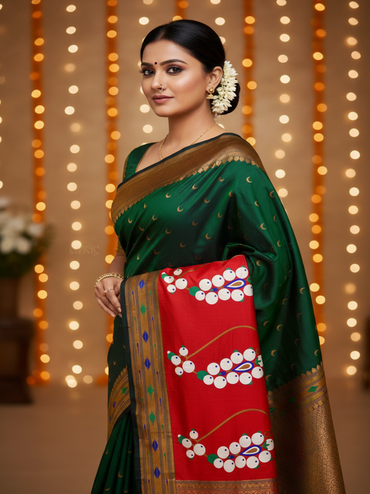 BOTTLE GREEN NATH PALLU CHANDRAKOR PAITHANI